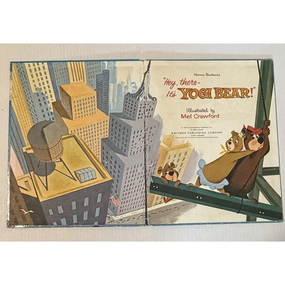 Vintage 1964 Hanna-Barbera Mel Crawford HEY THERE IT'S YOGI BEAR Big Golden Book
